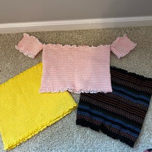 Tube top and off the shoulder top bundle
